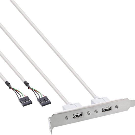 InLine® USB Slotplaatje met Kabel
