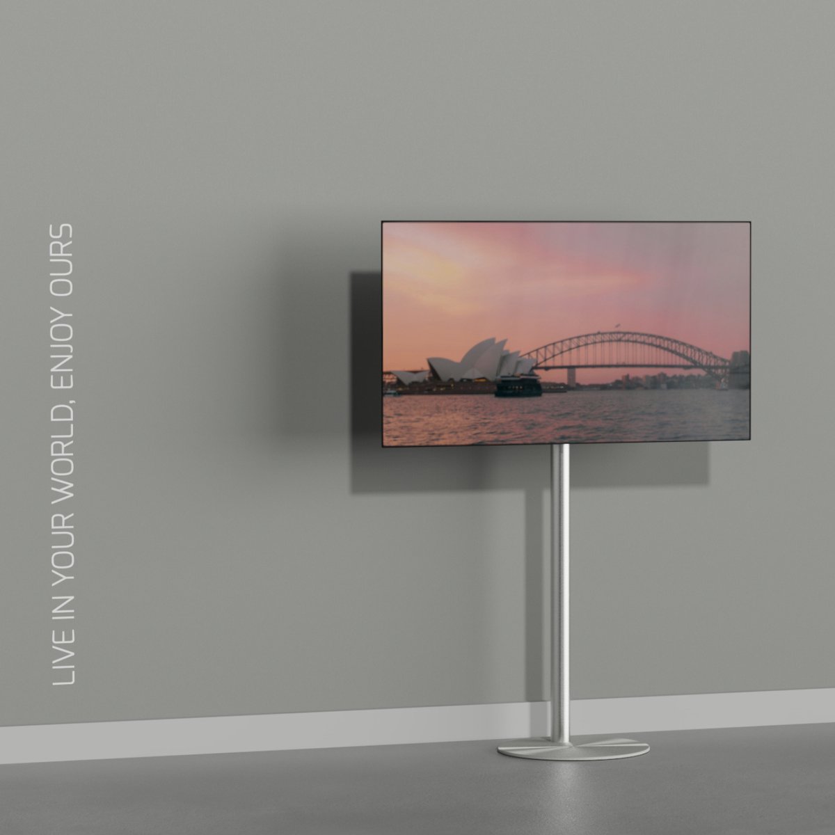 TV vloerstatief Gate 120 Design Tv standaard Geborsteld RVS 19-40” - MULTIFIT VESA 100x100 t/m 400x400