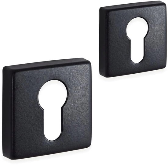 Rosace à cylindre carré - Trou de serrure - Rosace - Noir Zwart - Plaque de recouvrement - Vis de montage incluses