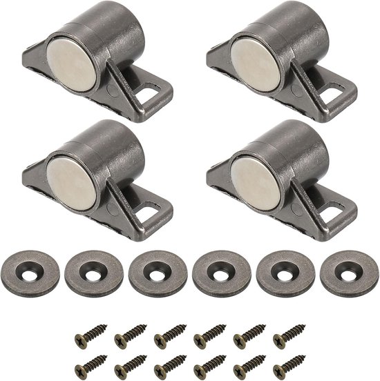 Lot De 6 Loquets Magnétiques Pour Porte D'armoire - Argent, Puissants, Pour Cuisine Ou Placard