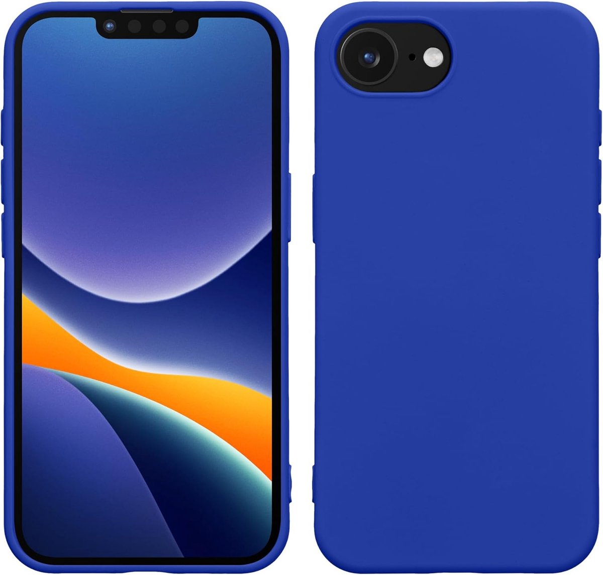Exobox Geschikt voor Apple iPhone 16e - Zachte Back Cover Hoesje - Blauw