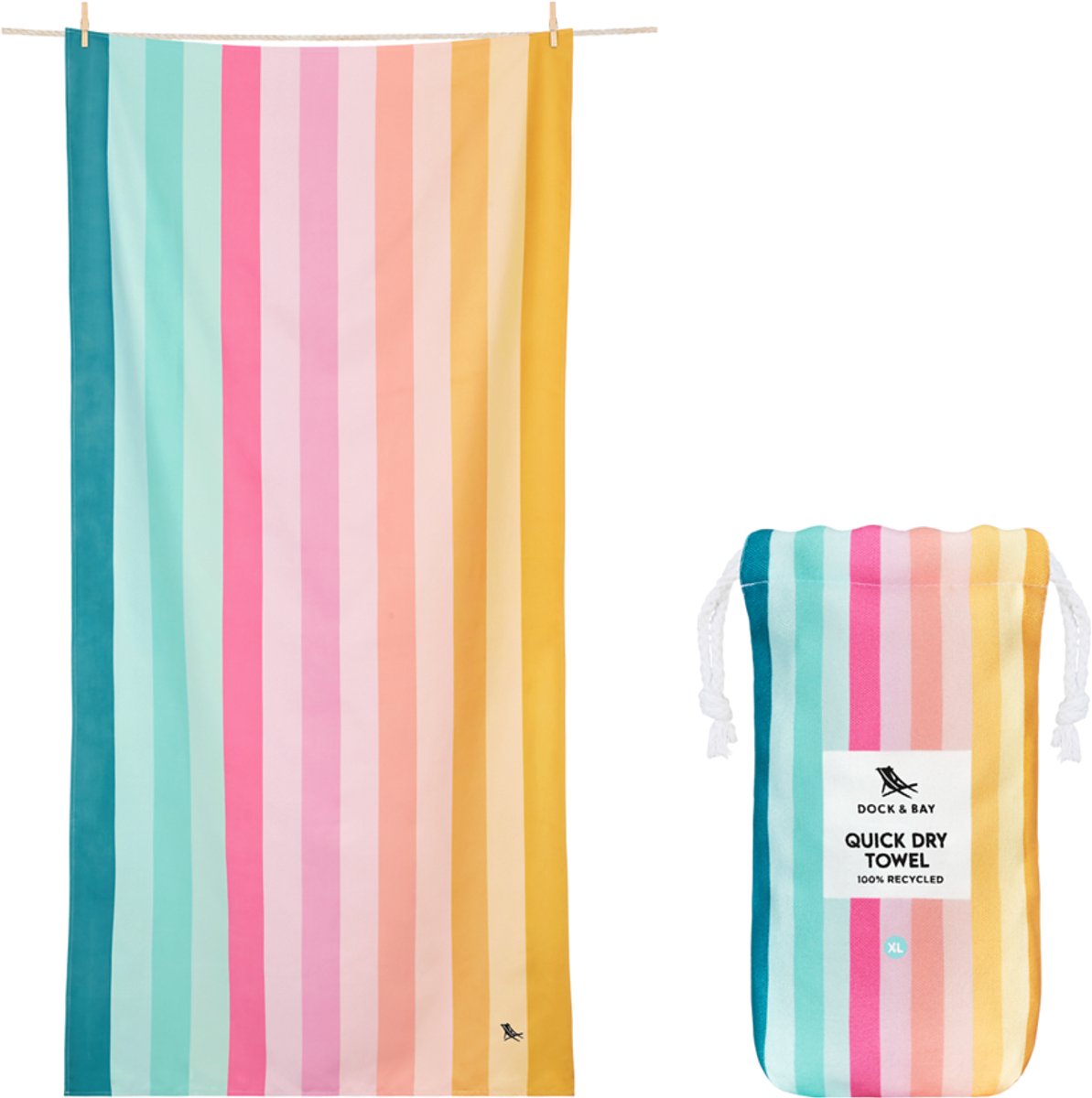 Dock & Bay Summer - Strandlaken - Extra Large - ( 200x90cm ) - Coastal Candy