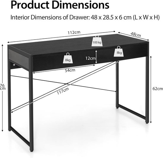 System 180 Bureau Desk 40072 BlackLine Door System 180