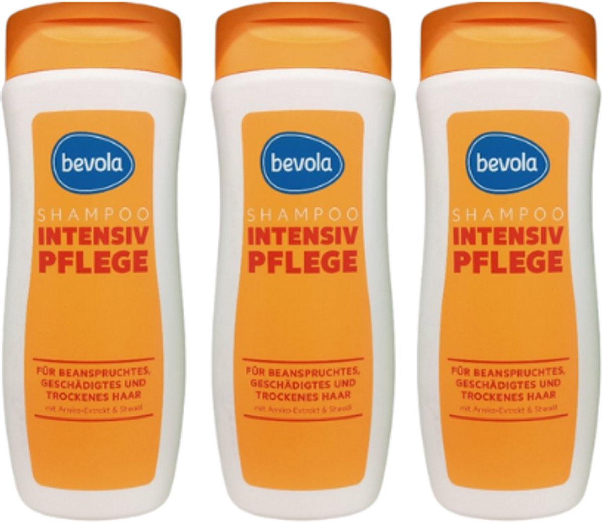 Bevola Shampoo Intensieve Verzorging - 3x 300 ml Multipack | Verzorgende Haarshampoo Intensiv Pflege - Shampoo voor beschadigd haar - Shampoo voor droog haar
