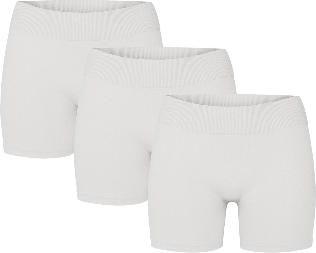 3-Pack Dames Onderbroek - Fietsbroekje - Naadloos - Korte Pijpjes - Wit - Maat L/XL