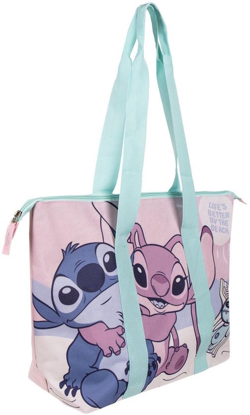 Disney Stitch Strandtas Kind – Shopper Meisjes – Grote Tas met Rits – Voor Strand & Zwembad