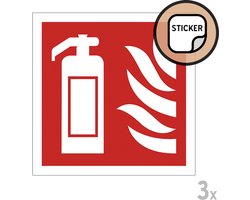 Pictogram/ stickers (3x) | Brandblusser | 20 x 20 cm | Brandblusapparaat | Noodpictogram | Brandweer | Wettelijke verplichting | 3 stuks