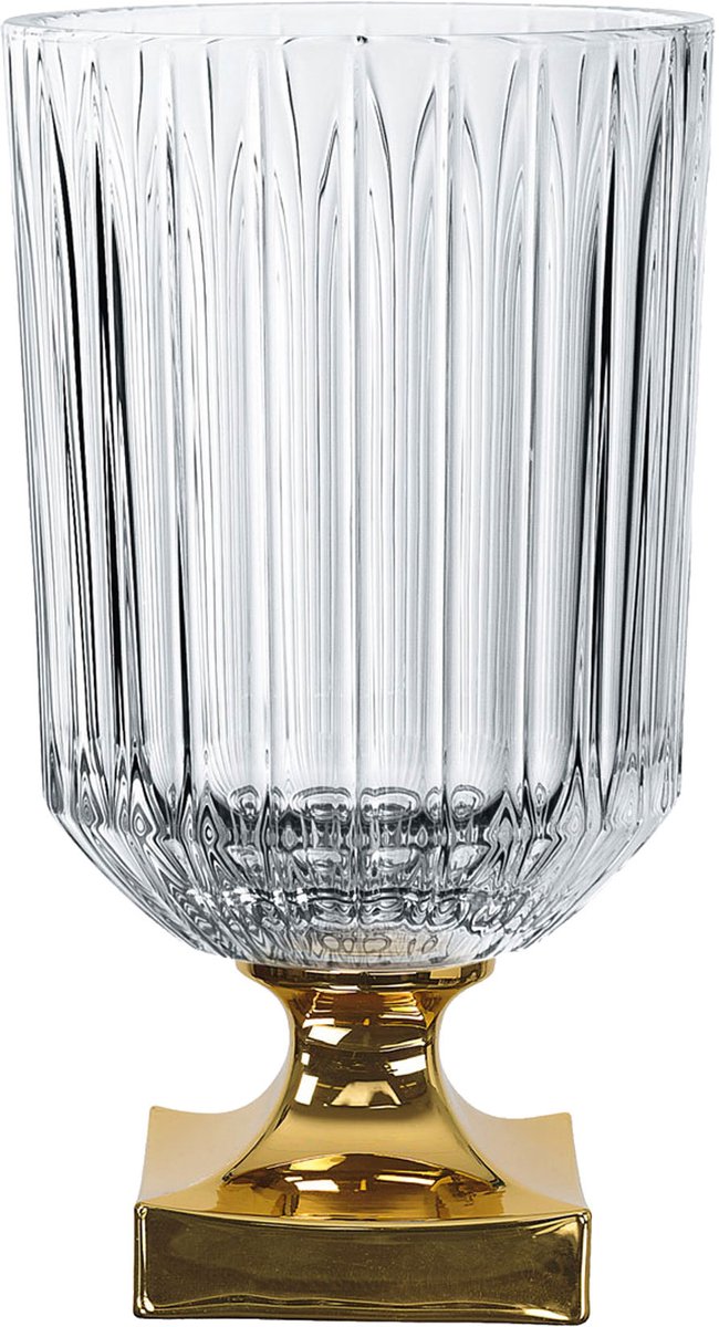 Nachtmann Minerva Gold vaas op voet, kristalglas, helder/goud, 31.5 cm, 104160