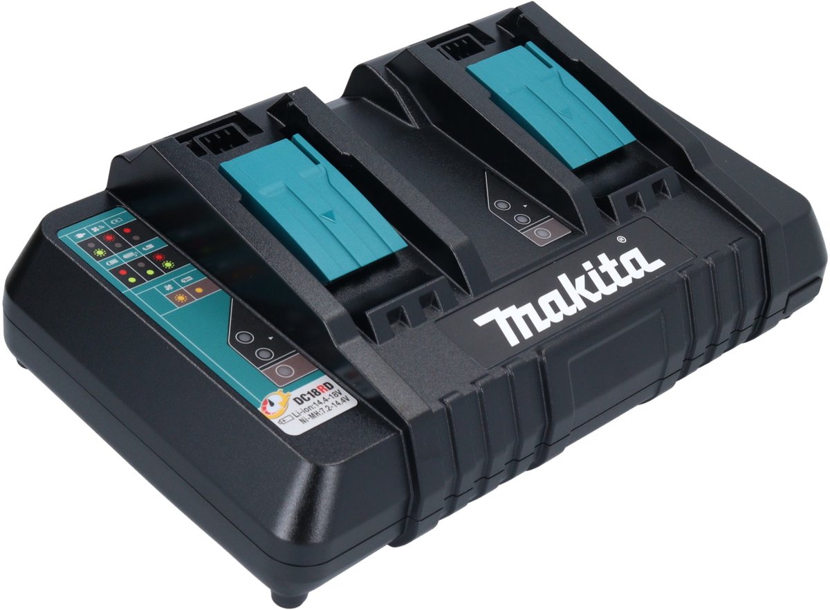 Powayup DC18RD für Maki-TA Ladegerät 18V Dual-Port 7A Schnellladegerät Ersetzen DC18RC für Maki-TA Akku 18V Ladegerät Kompatibel für 14,4V-18V Akku BL1845 BL1840 BL1835 BL1830 BL1830B BL1840B BL1845B