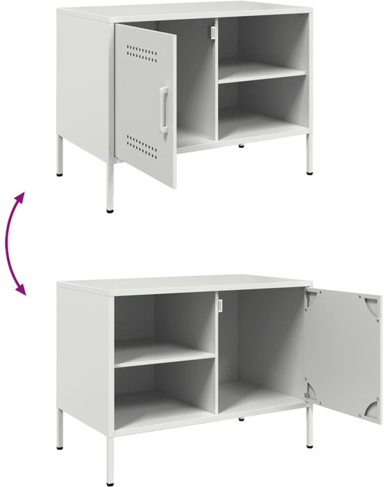 Meubles TV vidaXL 2 pièces 68 x 39 x 50,5 cm Acier Blanc