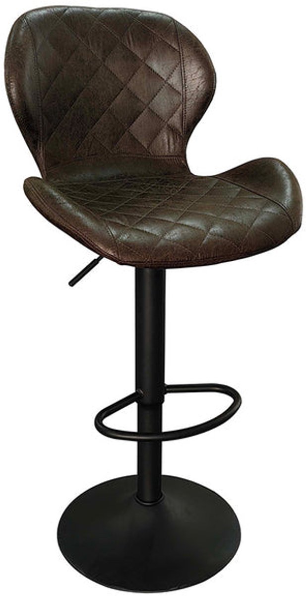 Rousseau Barstoel Malaga Donkerbruin – Rousseau – Verstelbare Zithoogte 59-80 cm – Draaibaar – PU Kunstleer