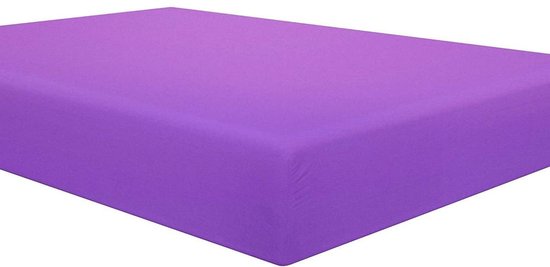 Hoeslaken 120x200 Katoen - Jersey - Autres Coloris - Infroissable - Longue Durée de Vie - Violet