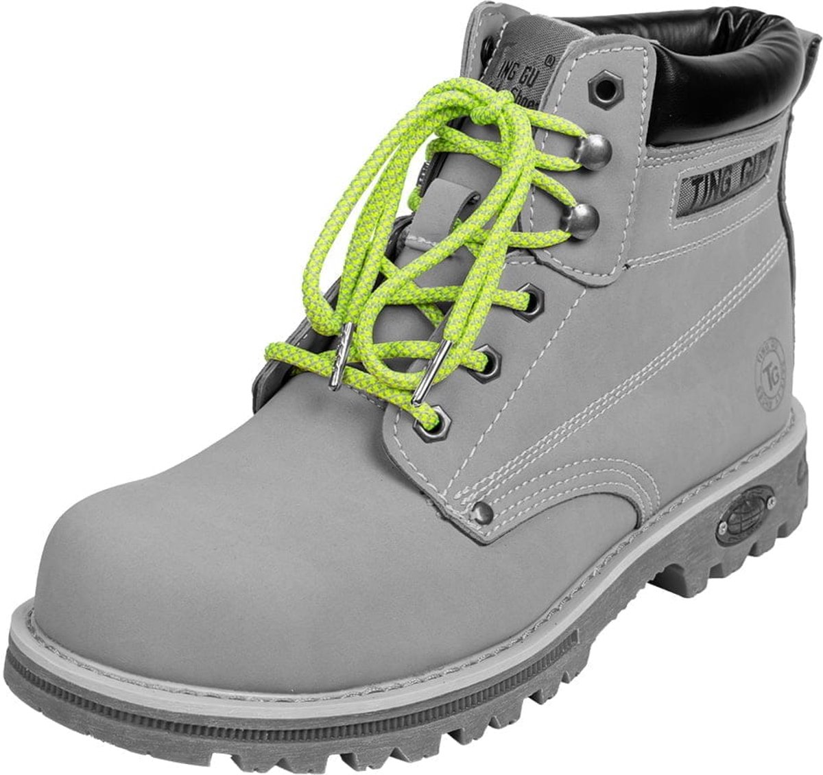 Veters voor wandelschoenen | Ronde schoenveters met ruit | Kleur: Licht groen | Lengte: 140cm