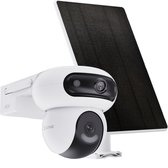 EZVIZ HB90+8w Beveiligingscamera - Zonnepaneel - Dubbele lenzen 360° - Beveiligingscamera voor buiten - Wifi draadloos met 10400mAh batterij - Personen-/voertuigdetectie - Automatische volgfunctie - Wit - 1 Stuk