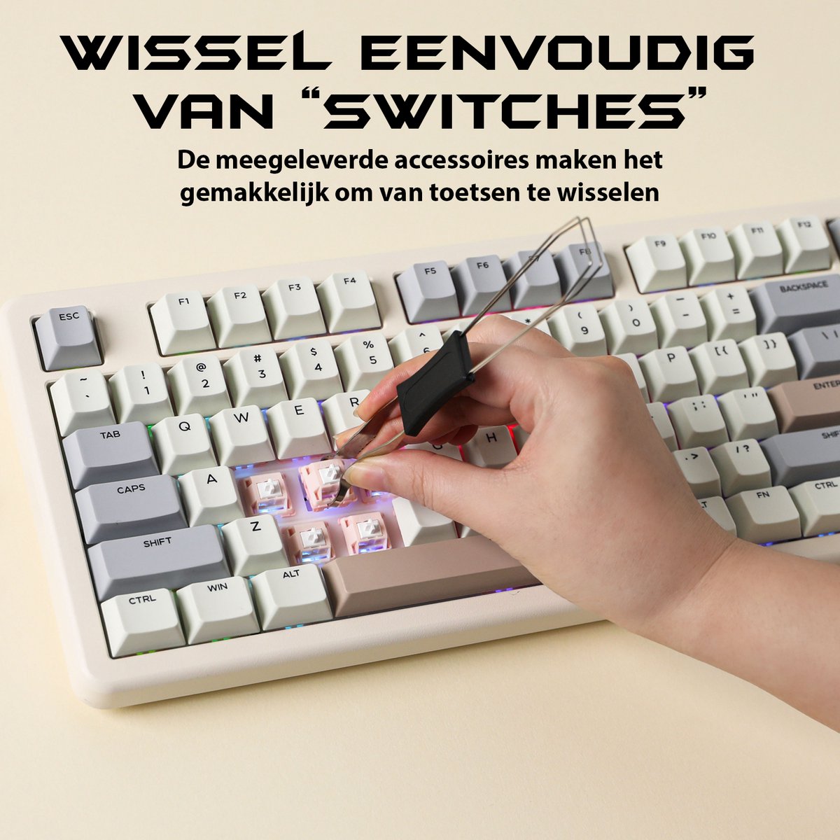EPOMAKER Galaxy 70 - Compact draadloos gaming toetsenbord thumbnail 5