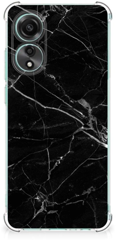 Coque pour smartphone OPPO A78 4G avec bord transparent Marbre Zwart