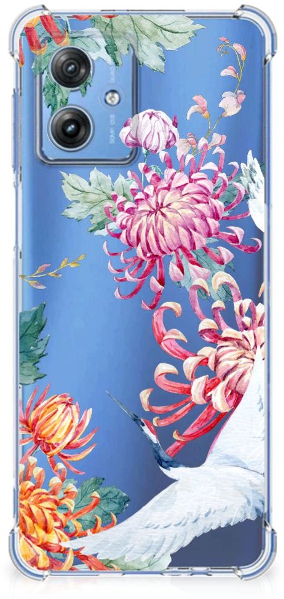 Motorola Moto G54 Case Anti-shock Bird Flowers
