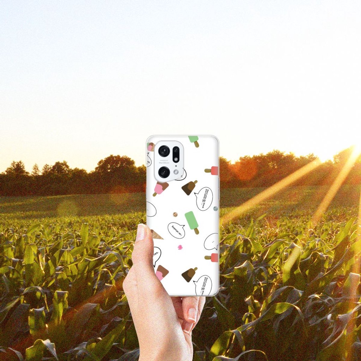 Back Cover voor OPPO Find X5 Pro Siliconen Case IJsjes