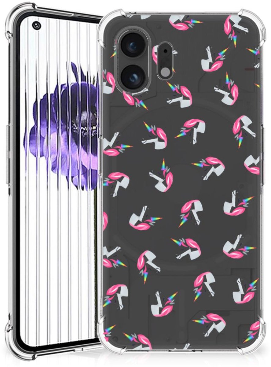 Doorzichtige Silicone Hoesje voor Nothing Phone (2) Unicorns
