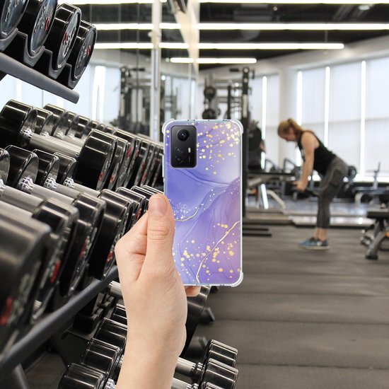 TPU Case Anti-Shock voor Back Cover voor Xiaomi Redmi Note 12s Watercolor Paars