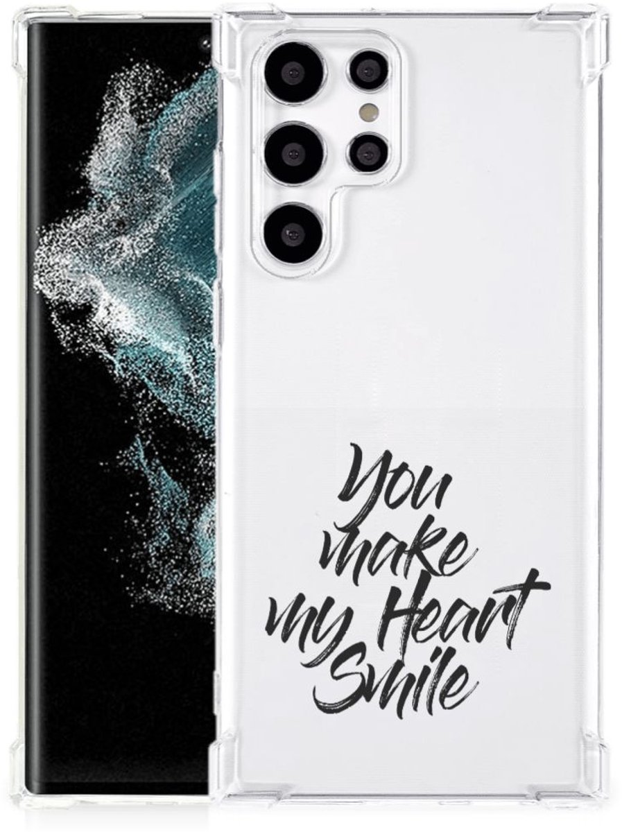 Samsung Galaxy S22 Ultra Telefoonhoesje met tekst Heart Smile