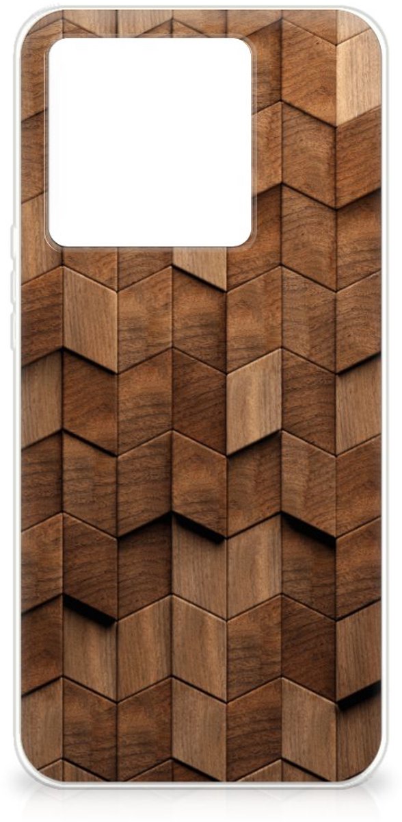 Bumper Hoesje voor Xiaomi 13T Wooden Cubes