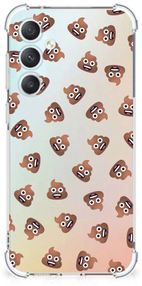 Doorzichtige Silicone Hoesje voor Samsung Galaxy S23 FE Poep Emojis