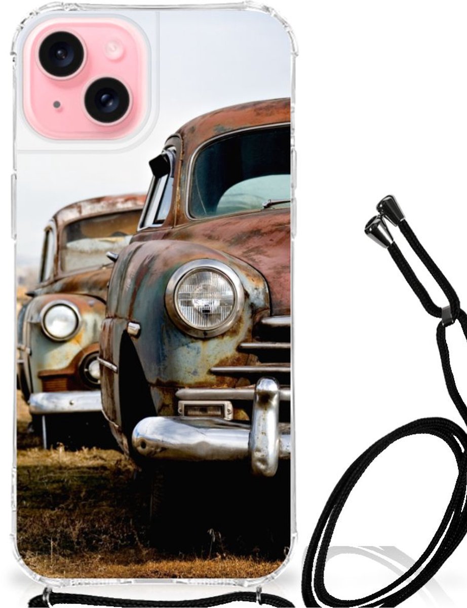 iPhone 15 Plus Anti-shock Hoesje met foto Vintage Auto