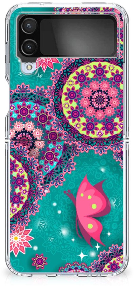 Samsung Galaxy Z Flip 4 Hoesje maken Cirkels en Vlinders