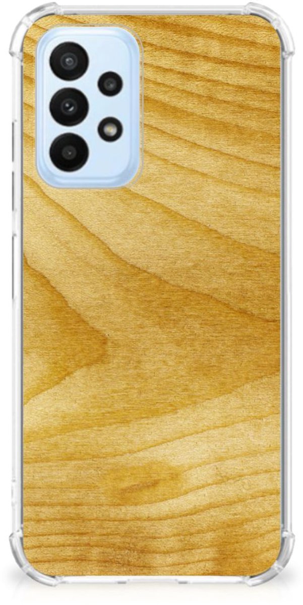 Samsung Galaxy A23 Stevig Telefoonhoesje Licht Hout