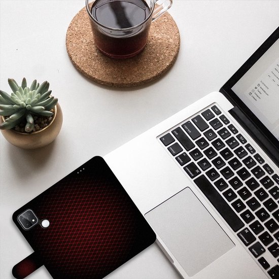 Etui pour téléphone portable OPPO A15 Etui pour téléphone avec photo à carreaux rouge