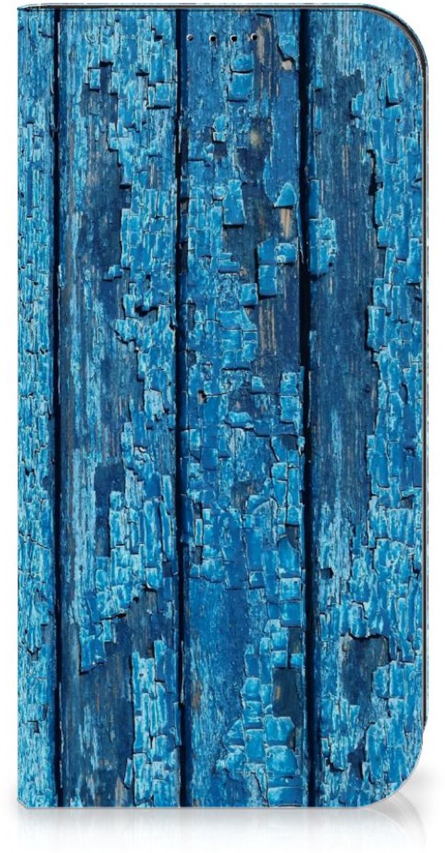 iPhone 15 Pro Max Book Wallet Case Wood Blue