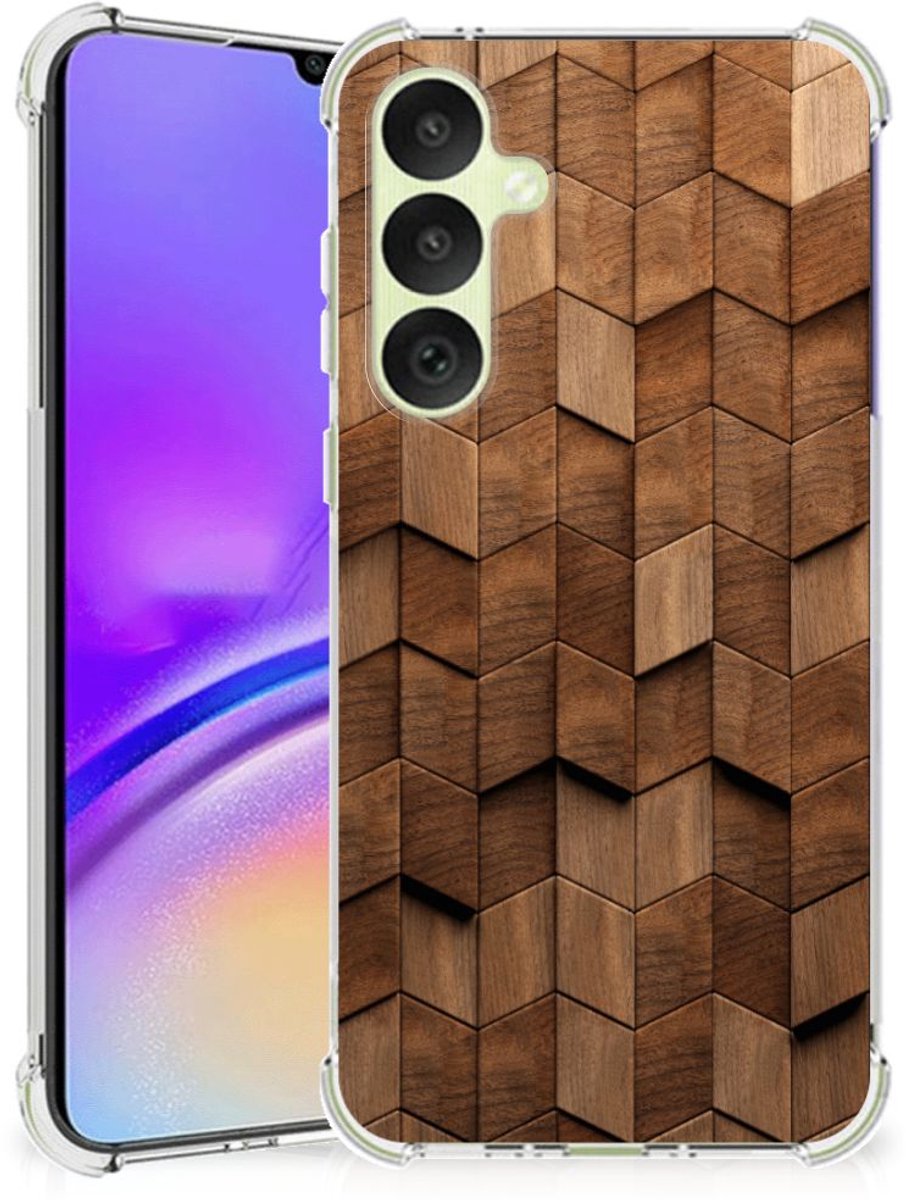Stevig Telefoonhoesje voor Samsung Galaxy A35 Wooden Cubes