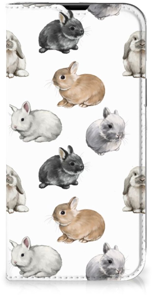 Standcase Hoesje voor Hoesje maken voor iPhone 14 Konijntjes