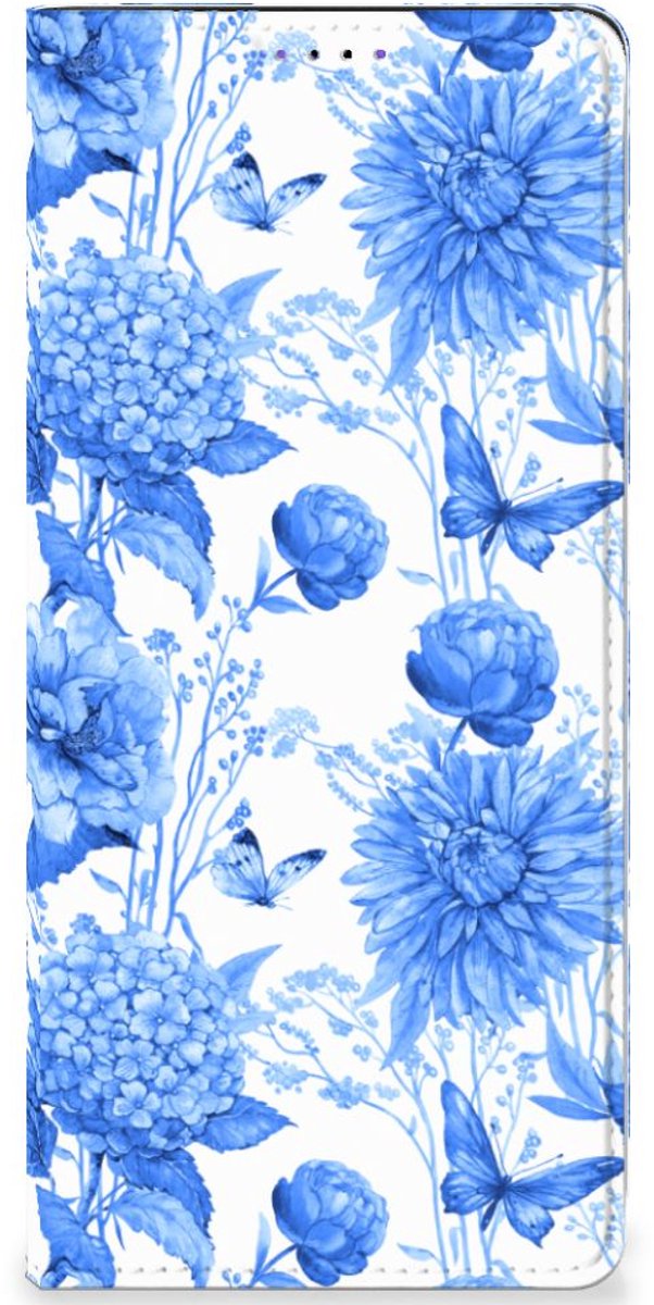 Smart Cover voor Samsung Galaxy A22 5G Flowers Blue