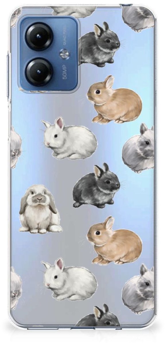 TPU Hoesje voor Motorola Moto G14 Konijntjes