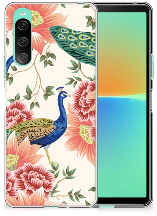 Coque en TPU adaptée pour Sony Xperia 10 V Paon Pink