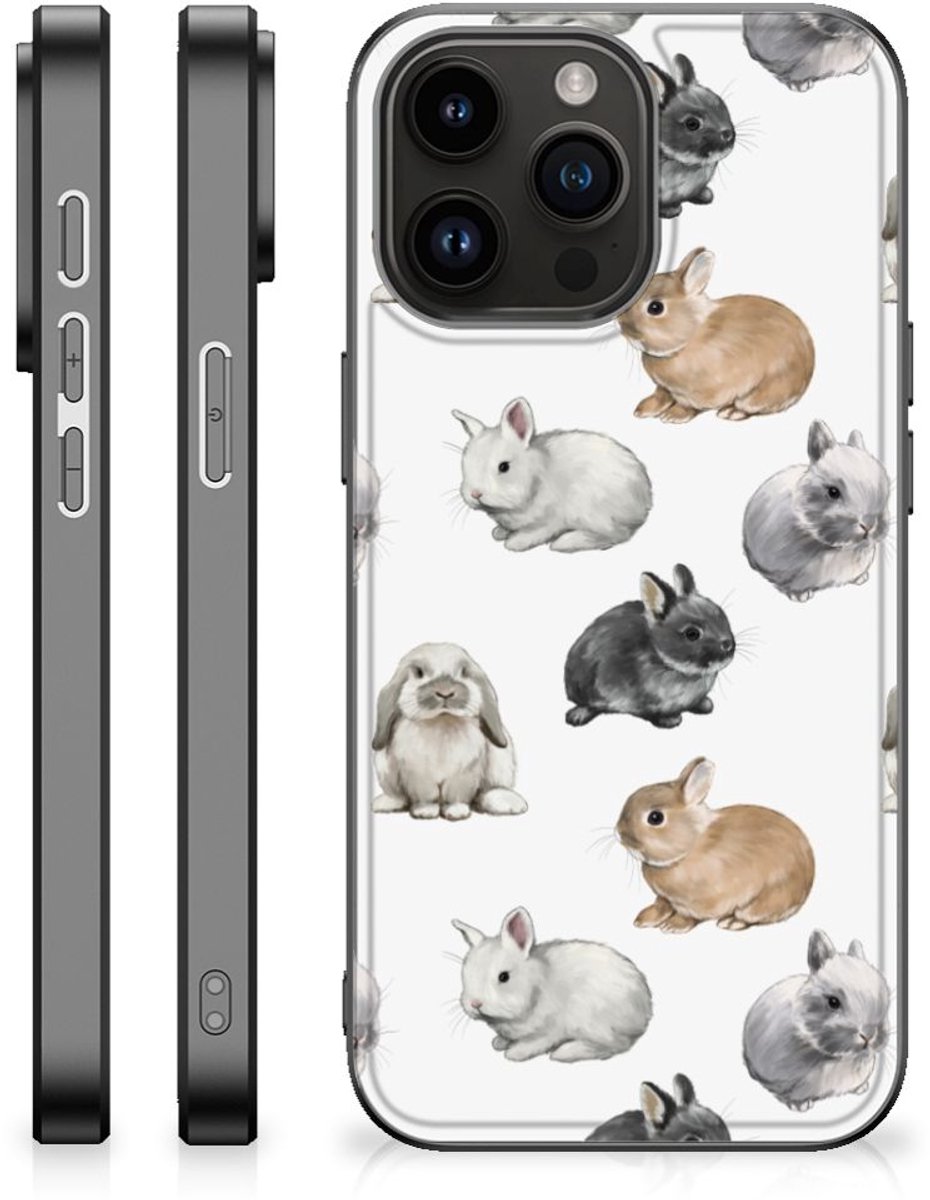 Dierenprint Telefoonhoesje voor iPhone 15 Pro Max Konijntjes