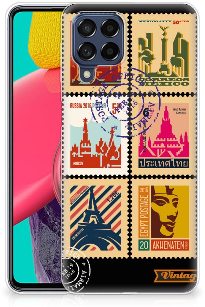 Samsung Galaxy M53 Siliconen Back Cover Postzegels