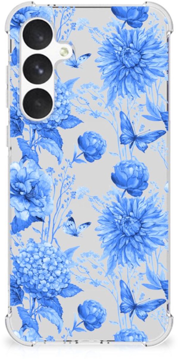 Case voor Samsung Galaxy A55 Flowers Blue