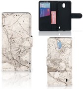 Coque avec pour Nokia 1 Plus Portefeuille Marbre Beige