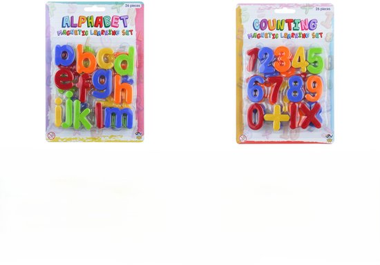 1x set Magnetische gekleurde alfabet speelgoed letters en cijfers 52 stuks 4 cm