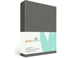 Hoeslaken 140x200 - Katoen jersey - Hoekhoogte 30cm - Elastiek rondom - Antraciet