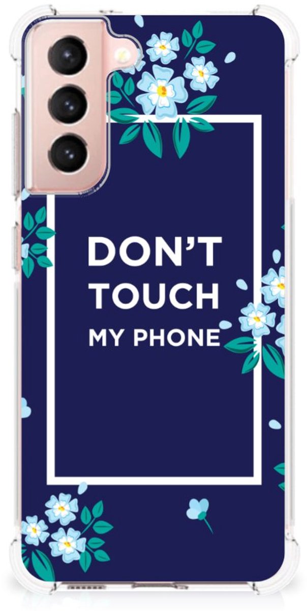 Samsung Galaxy S21 FE Anti Shock Case Flowers Blue DTMP