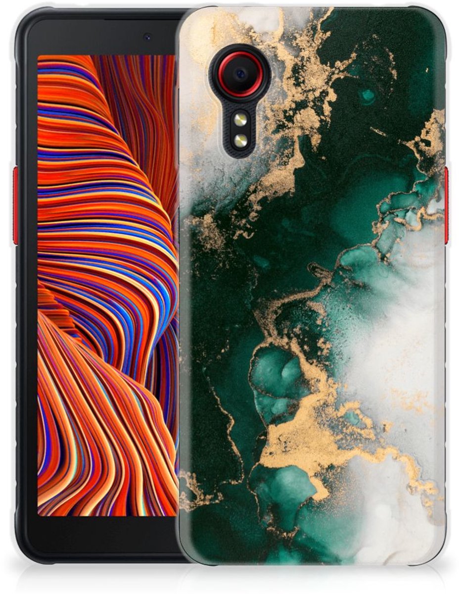 TPU Siliconen Hoesje voor Samsung Galaxy Xcover 5 Marmer Groen