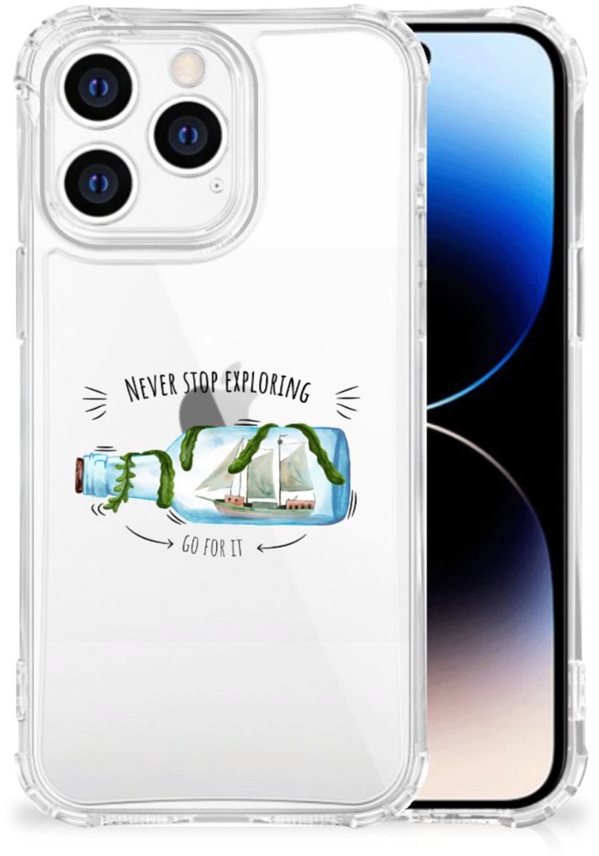 iPhone 14 Pro Stevig Bumper Hoesje Boho Bottle