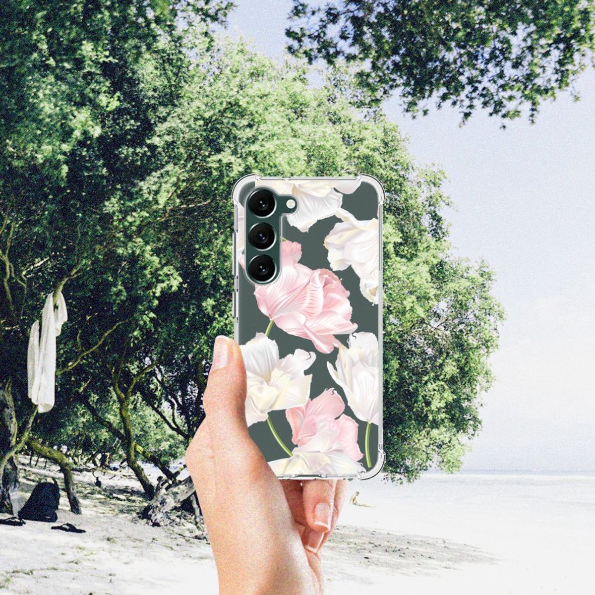 Back Cover voor Samsung Galaxy S23 Plus Case Lovely Flowers