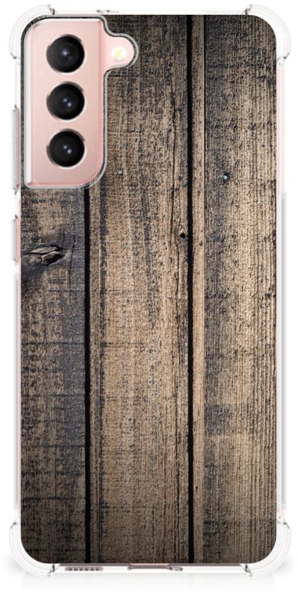 Samsung Galaxy S21 FE Stevig Telefoonhoesje Steigerhout