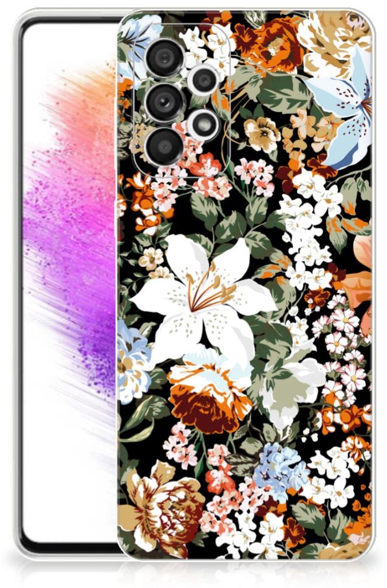 TPU Case voor Samsung Galaxy A73 5G Dark Flowers