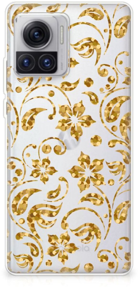 Motorola Moto X30 Pro TPU Case Gouden Bloemen